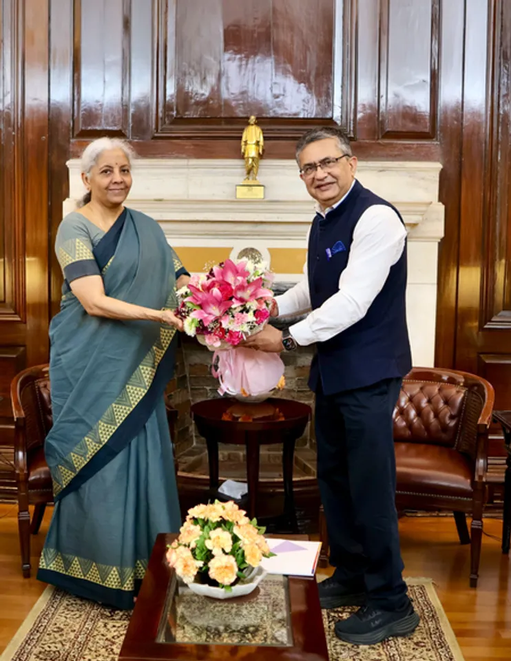 Resolute to be enabler and contributor to FM Sitharaman's vision and mission: NSE CEO (Photo courtesy Office of Nirmala Sitharaman X handle)