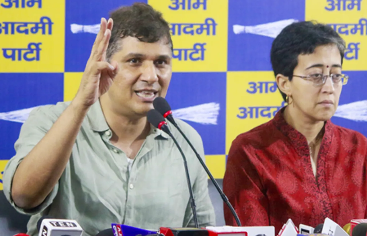 AAP Leader Atishi addresses a Press Conference