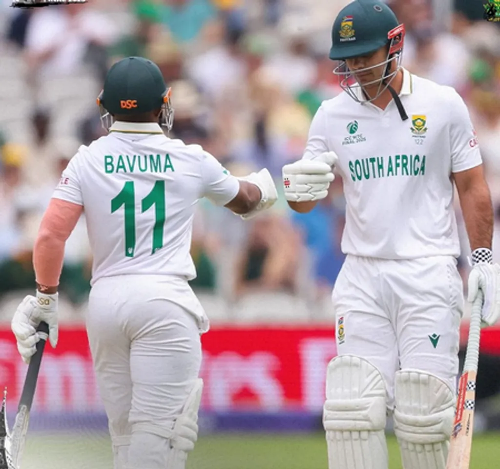 David Bedingham helps South Africa reduce deficit to 91 runs after Pat Cummins takes out Temba Bavuma  at lunch on the second day of the 2025 World Test Championship Final at Lord's in London on Thursday. Photo credit: