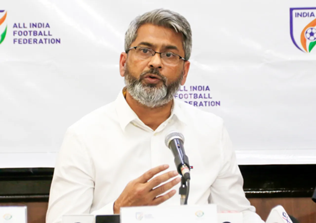 New Delhi: AIFF President Kalyan Choubey's Press Conference