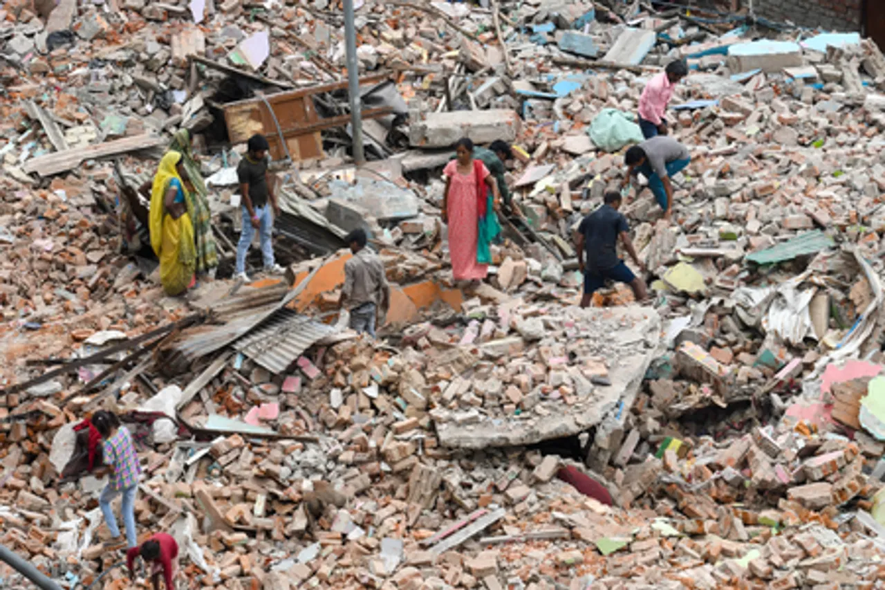Demolition Drive at Ashok Vihar in New Delhi
