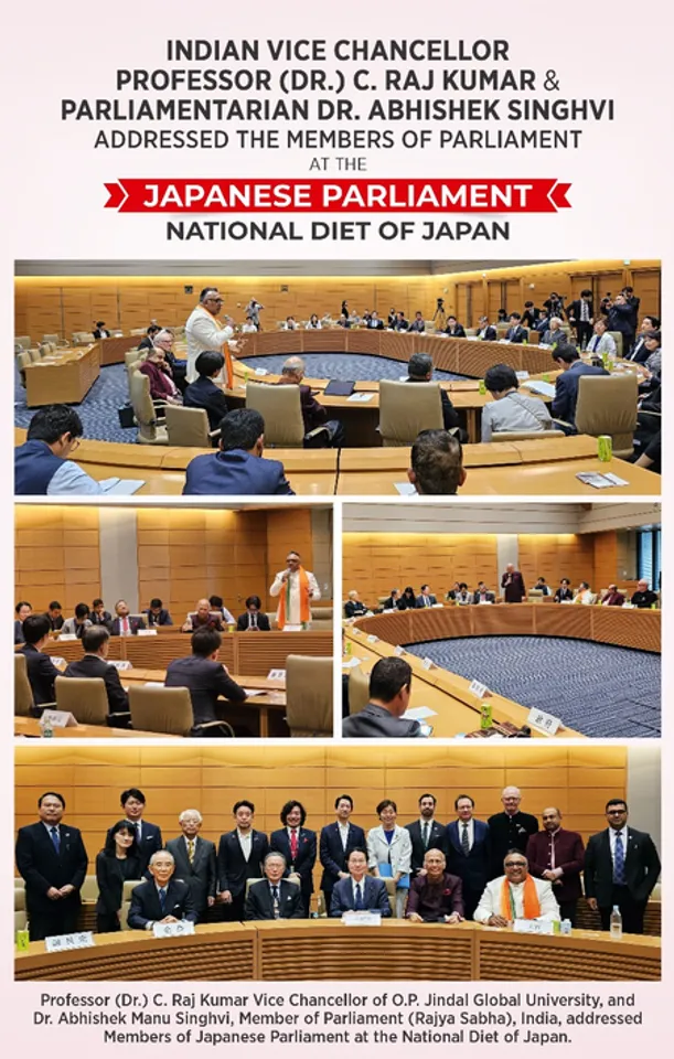 Leading academic C Raj Kumar and Abhishek Singhvi address members of Japanese Parliament