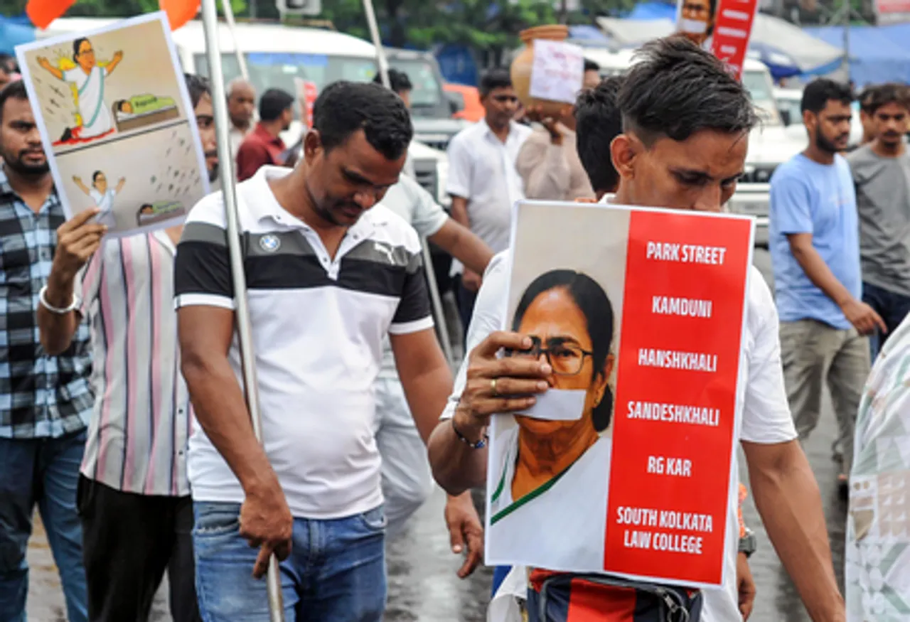 BJP Supporters Protest Kasba Rape Incident