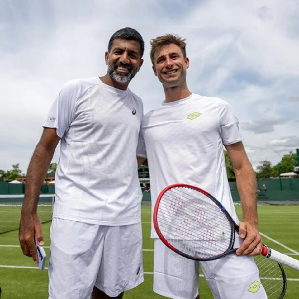 Rohan Bopanna and Sander Gille ousted from first round, Yuki Bhambri and Robert Galloway advance to second round on Day 1 of men's doubles competition at Wimbledon 2025 in London on Wednesday. Photo credit: Courtesy X