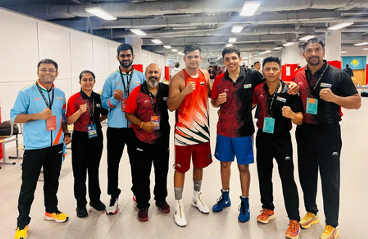 Meenakshi, Sakshi, Pooja Rani, Hitesh and Jugnoo storm into the finals of the World Boxing Cup 2025 in Astana, Kazakhstan, on Saturday. Photo credit: BFI
