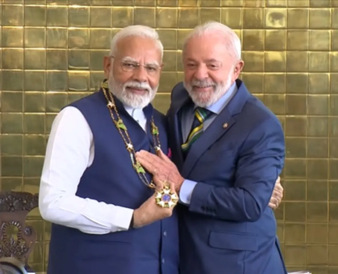 राष्ट्रपति लूला ने प्रधानमंत्री मोदी को ब्राजील के सर्वोच्च सम्मान ग्रैंड कॉलर ऑफ द नेशनल ऑर्डर ऑफ द सदर्न क्रॉस से किया सम्मानित