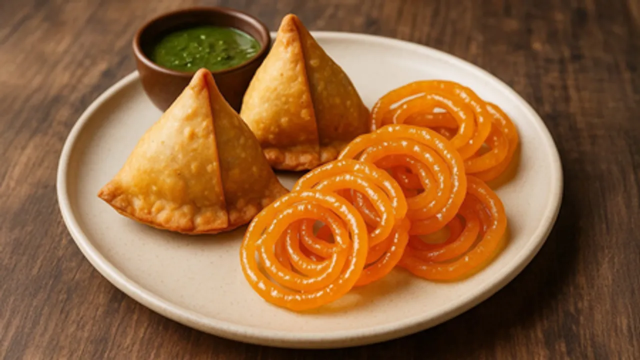 Samosa and Jalebi, Photo Source - AI