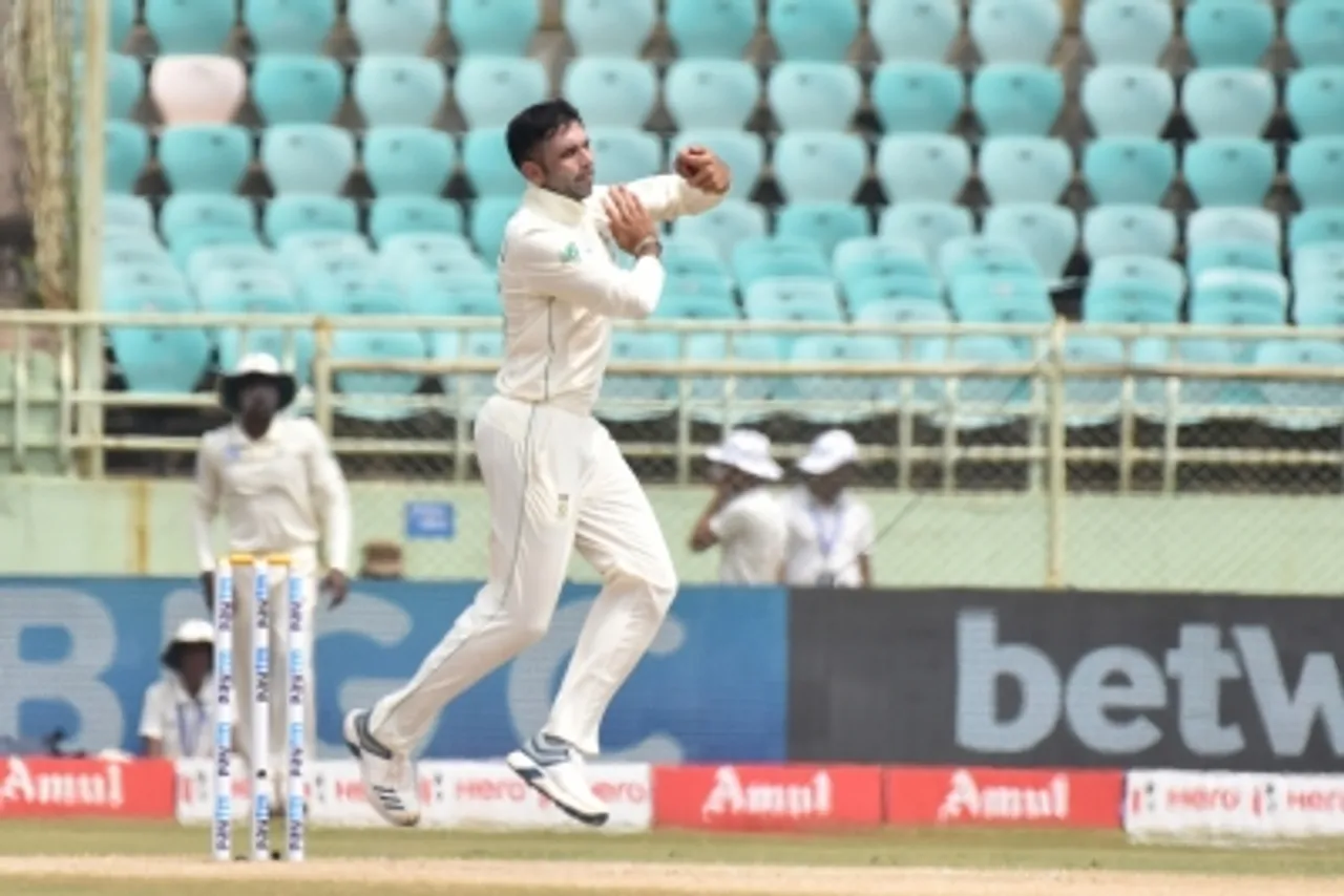 Oct 2019,Visakhapatnam, 1st Test - India Vs South Africa - Day 4, Soth Africa, Keshav Maharaj, India and South Africa, Dr. Y.S. Rajasekhara Reddy, ACA-VDCA Cricket Stadium in Visakhapatnam