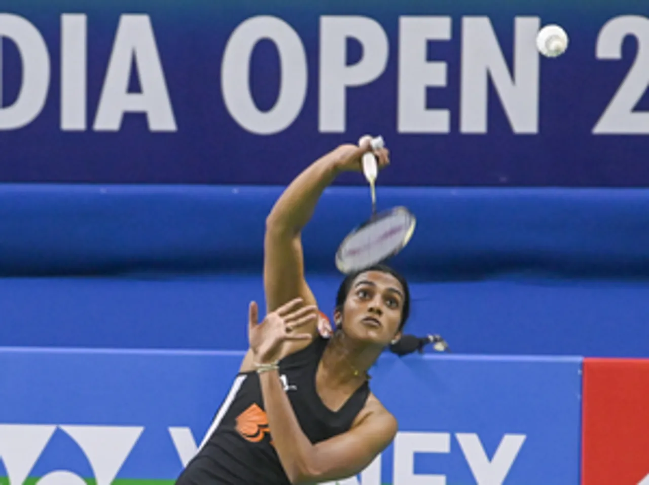New Delhi: India’s P.V. Sindhu in action against Sung Shuo Yun of Chinese Taipei during the Sunrise India Open 2025