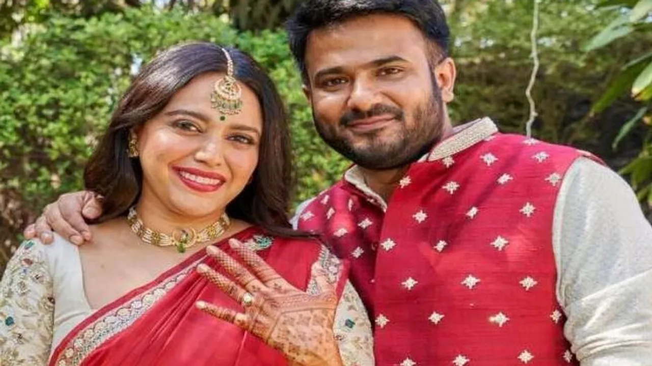 Swara Bhaskar with husband