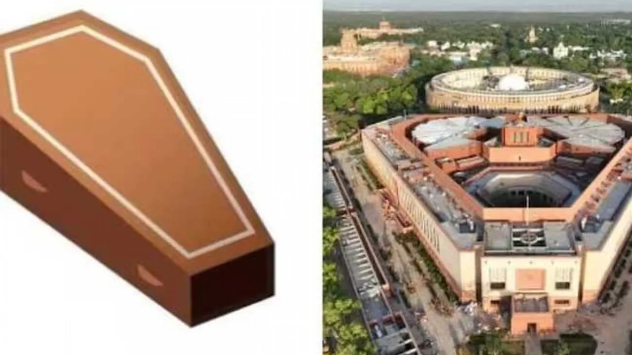 coffin and Sansad Bhavan