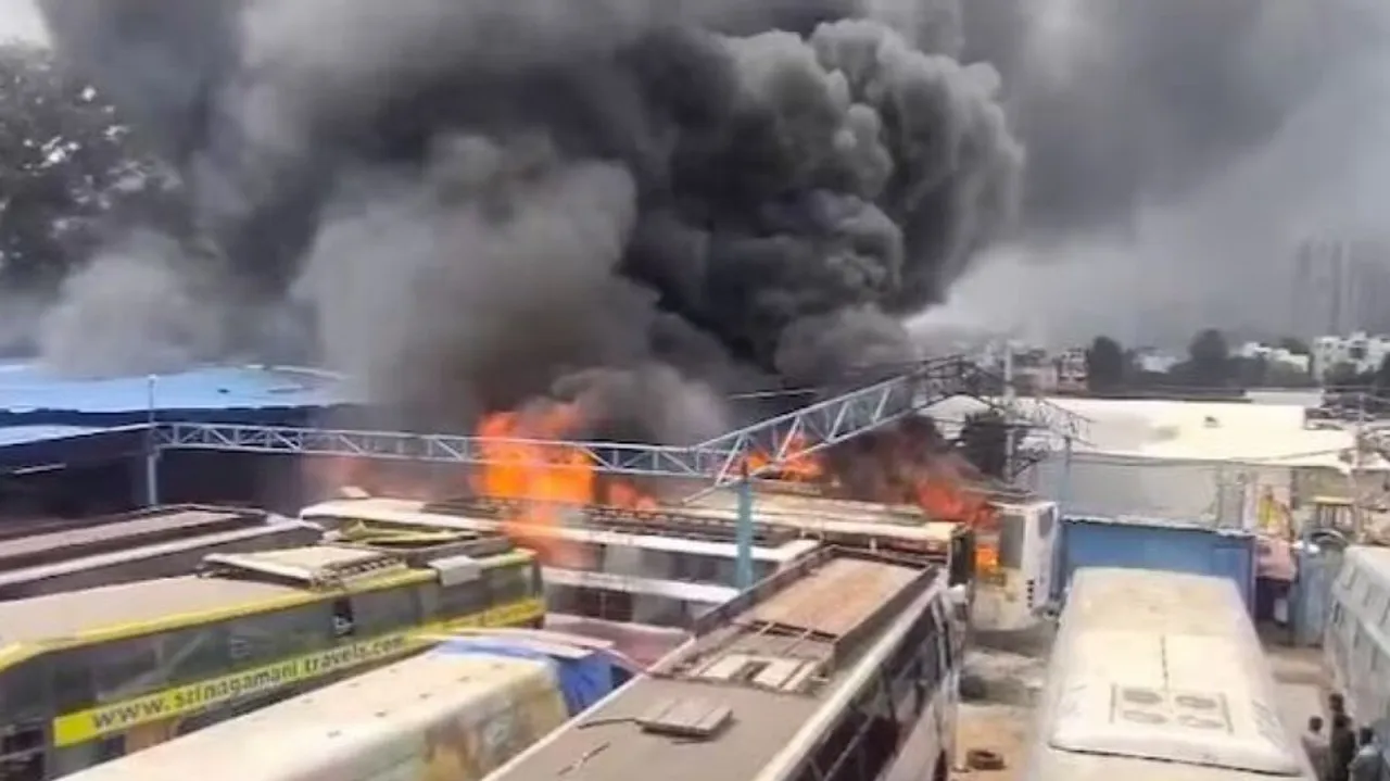 Fire IN Bus Dipo