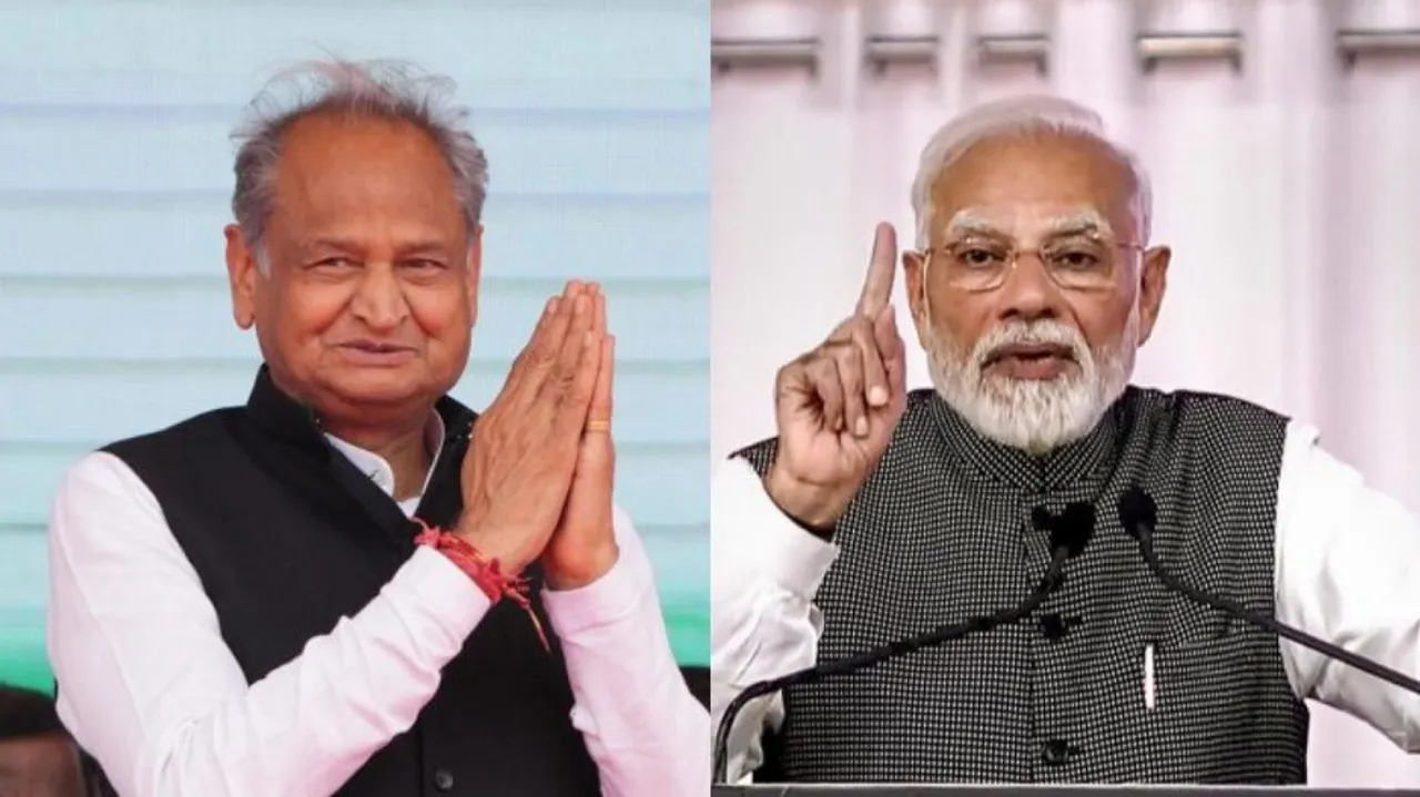 Ashok Gehlot and Narendra Modi 