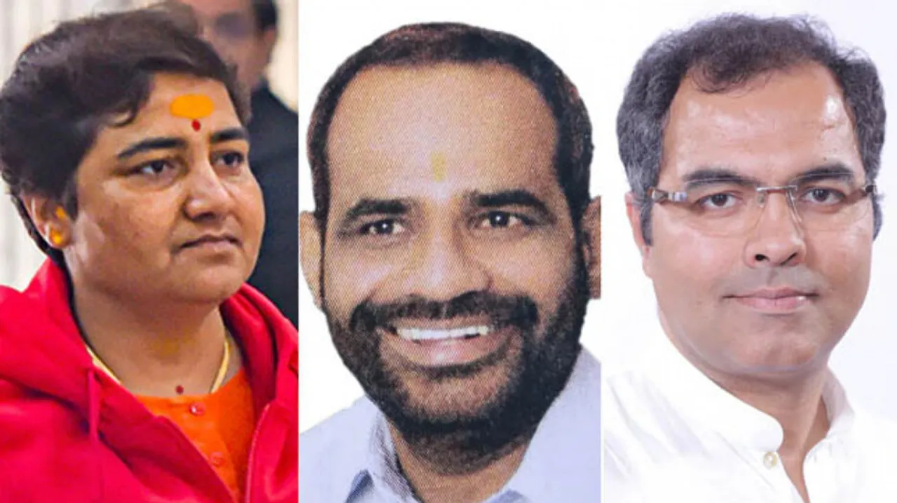 Pragya Thakur, Ramesh Bidhuri and Parvesh Sahib Singh Verma 