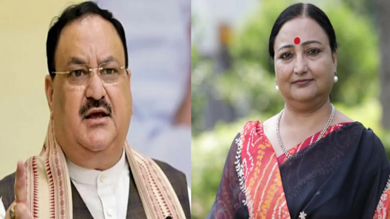 jp nadda with wife