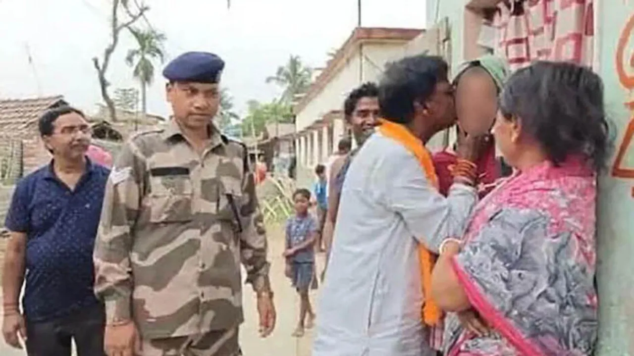 BJP Candidate Kisses Woman