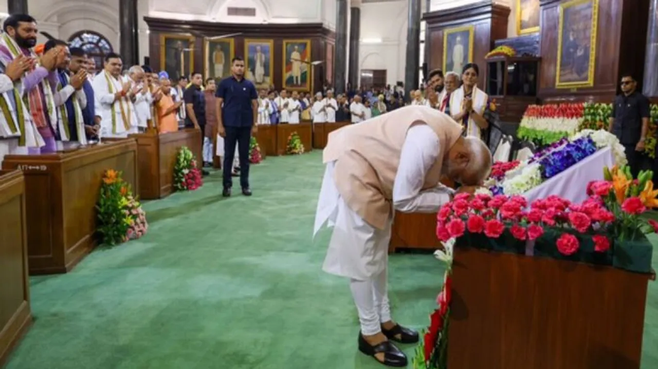 Narendra Modi Praying Constitution of India