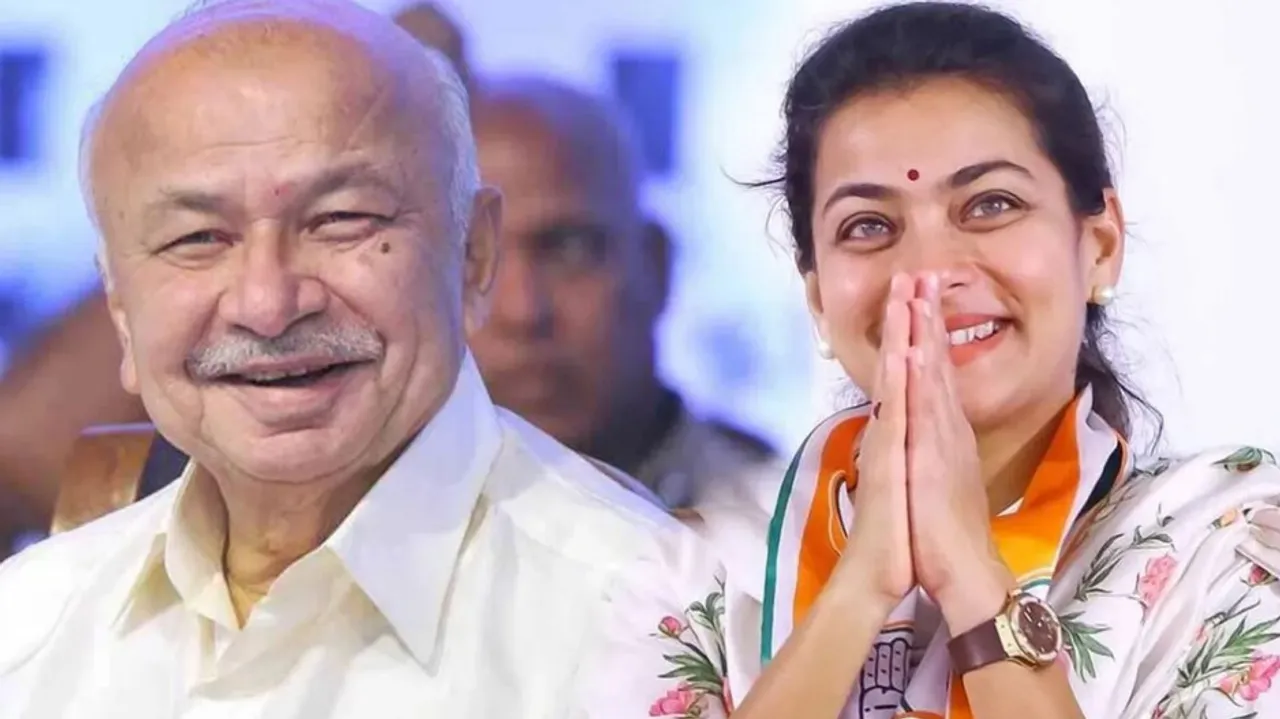 sushilkumar shinde and praniti shinde (File Photo))