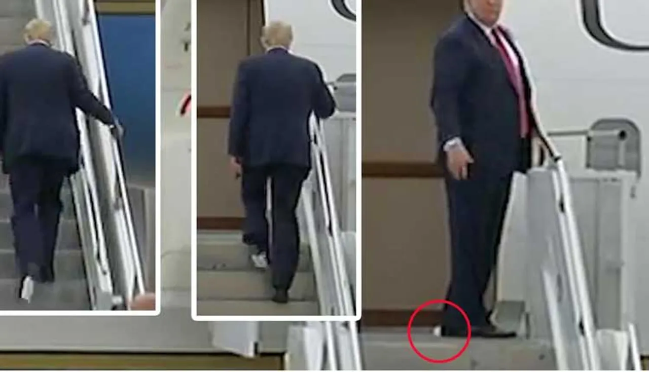 ଟ୍ରମ୍ପଙ୍କ ଜୋତାରେ ଲାଖିଥିବା କାଗଜ ଆଇଲା କୋଉଠୁ, ଦେଖନ୍ତୁ ଭିଡିଓ