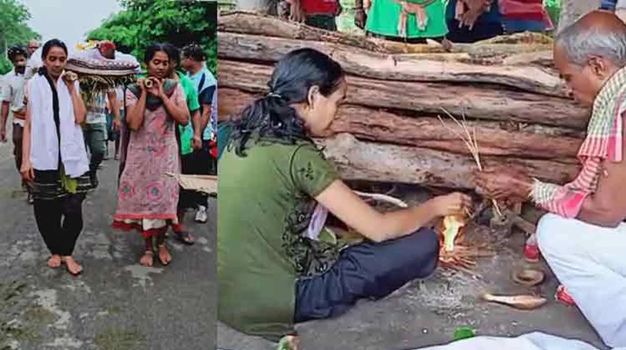 ରକ୍ଷଣଶୀଳତାର ବାଡ଼ ଭାଙ୍ଗିଲେ ତିନି ଭଉଣୀ, ବାପାଙ୍କ ଶବକୁ ଦେଲେ କାନ୍ଧ