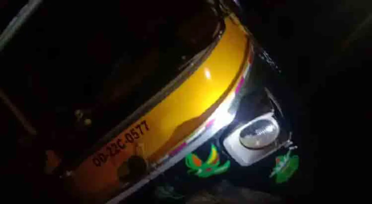 ଗଛରେ ପିଟି ହୋଇ ଓଲଟି ପଡ଼ିଲା ଅଟୋ