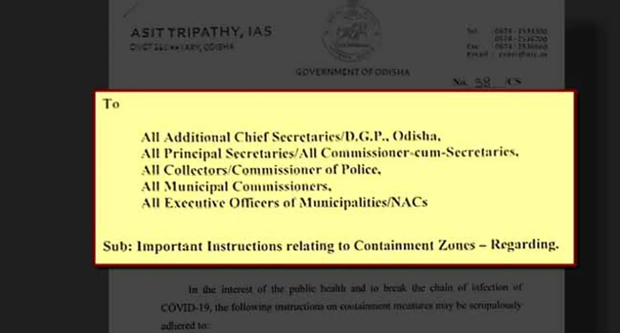 କଣ୍ଟେନମେଣ୍ଟ ଜୋନ୍‌ ଲାଗି ଆସିଲା ନୂଆ ନିର୍ଦ୍ଦେଶନାମା  