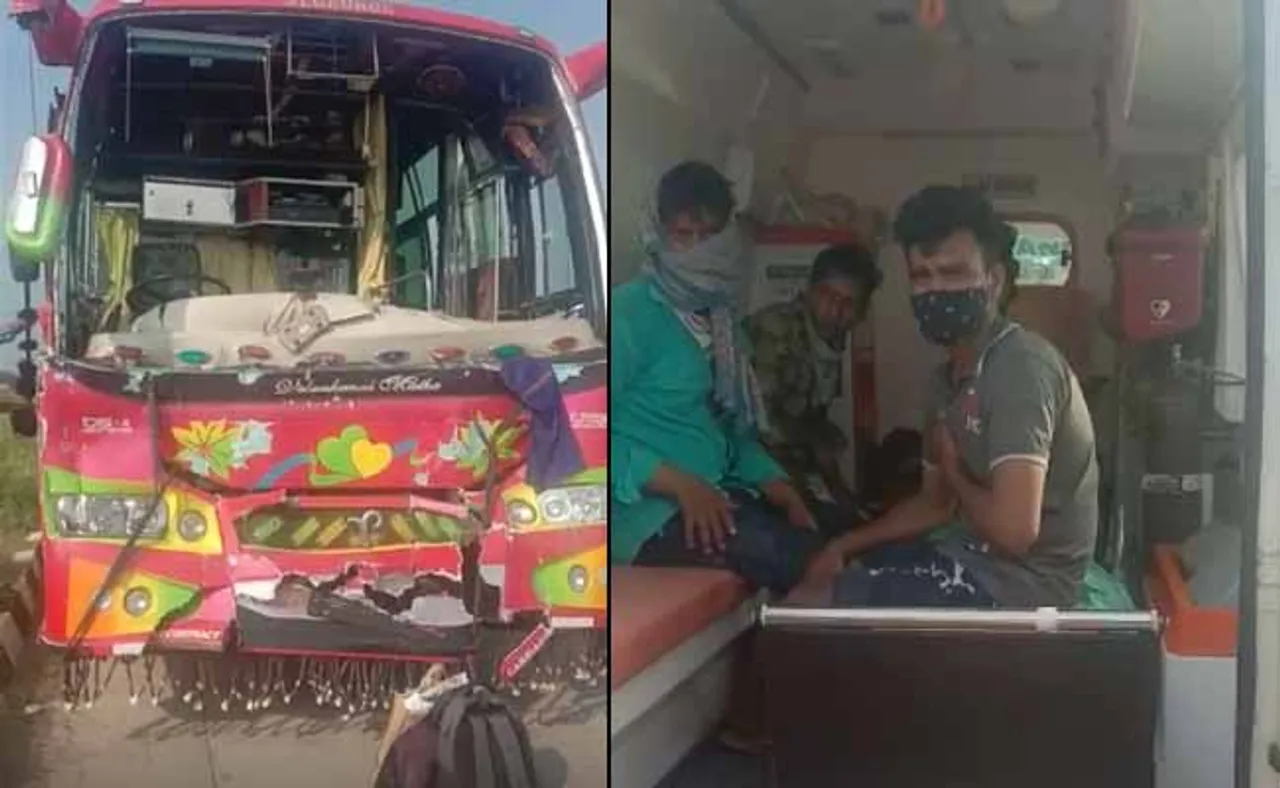 ପ୍ରବାସୀଙ୍କୁ ନେଇ ଯାଉଥିବା ବସ୍‌କୁ ଧକ୍କା ଦେଲା ଟ୍ରକ୍‌