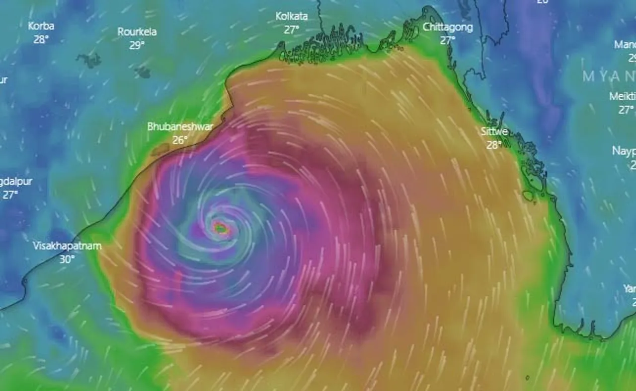 ଆଜି ସନ୍ଧ୍ୟା ଭିତରେ ଲ୍ୟାଣ୍ଡଫଲ୍‌ କରିବ ଅମ୍ଫାନ୍‌, ଘଣ୍ଟାପ୍ରତି ୨୦ କିମି ବେଗରେ ମାଡ଼ିଆସୁଛି