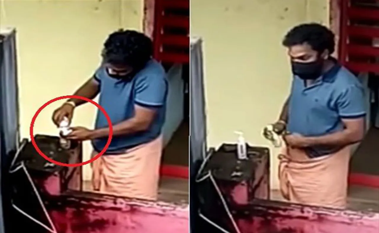 ଚୋରାଉଥିଲେ ସାନିଟାଇଜର, କ୍ୟାମେରା ଦେଖି କଲେ ଏମିତି କାମ