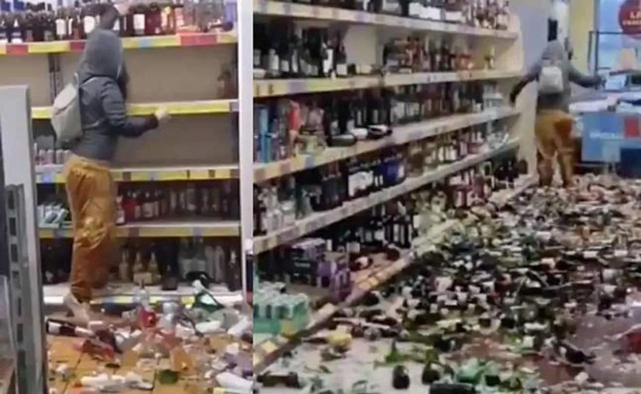 ସୁପର୍ ମାର୍କେଟ୍‌ରେ ମହିଳାଙ୍କ ହଙ୍ଗାମା, ଭାଙ୍ଗିଦେଲେ ୫୦୦ ମଦ ବୋତଲ