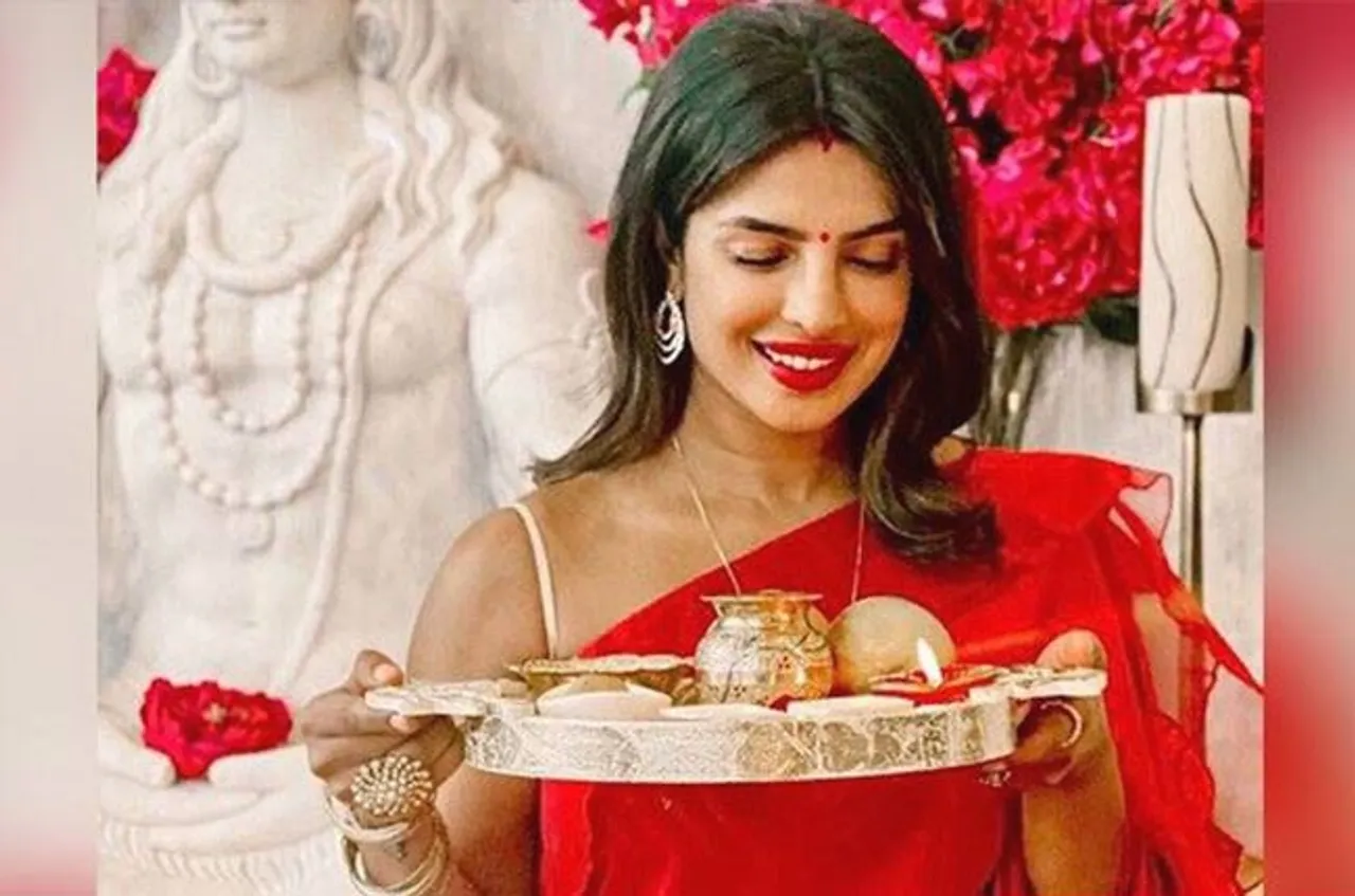 ବିଦେଶରେ କରବା ଚୌଥ୍ ପାଳିଲେ ପ୍ରିୟଙ୍କା