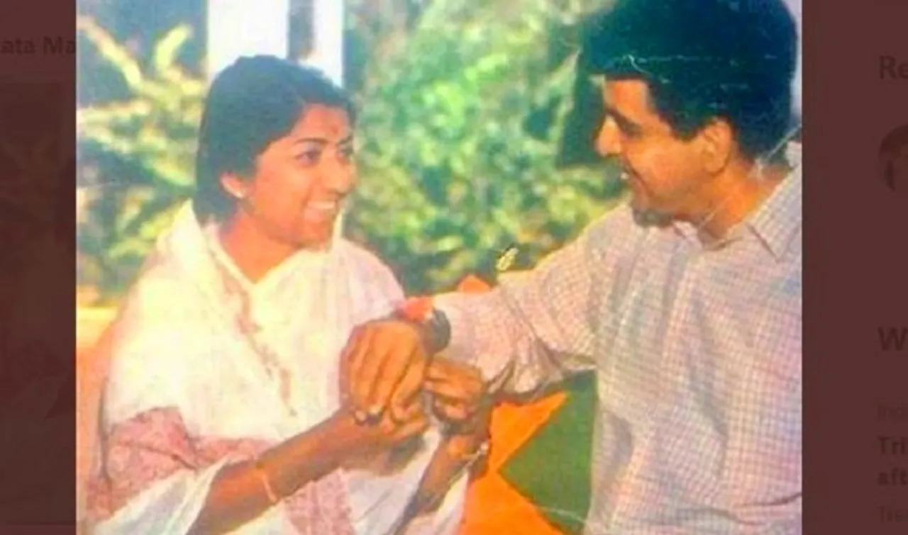 ଦିଲ୍ଲୀପଙ୍କ ହାତରେ ରାକ୍ଷୀ ବାନ୍ଧିଥିଲେ ଲତା