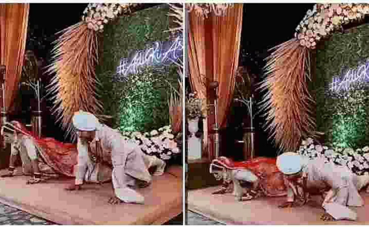 ମଣ୍ଡପ ଉପରେ ପୁସ୍‌-ଅପ୍ସ ମାରିଲେ ବର-କନିଆଁ