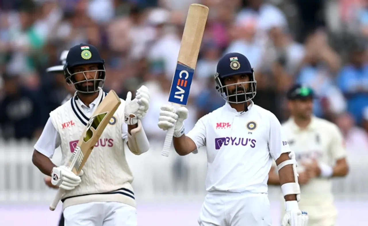 ଲର୍ଡ୍ସରେ ଲଢ଼ିଲେ ପୂଜାରା ଓ ରାହାଣେ, ୧୦୦ ଅତିକ୍ରମ କଲା ଭାରତର ଲିଡ୍