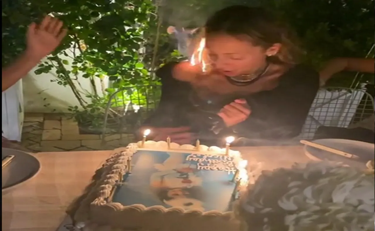 କେକ୍‌ କାଟୁ କାଟୁ ଜଳିଗଲା ଅଭିନେତ୍ରୀଙ୍କ କେଶ