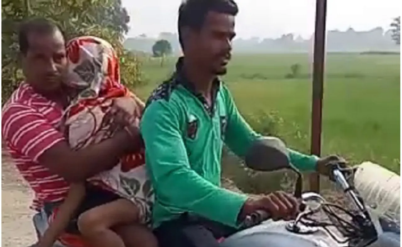 ଡାକ୍ତରଖାନାରେ ଗଲା ଜୀବନ, ବାଇକ୍‌ରେ ବୁହା ହେଲା ଶବ