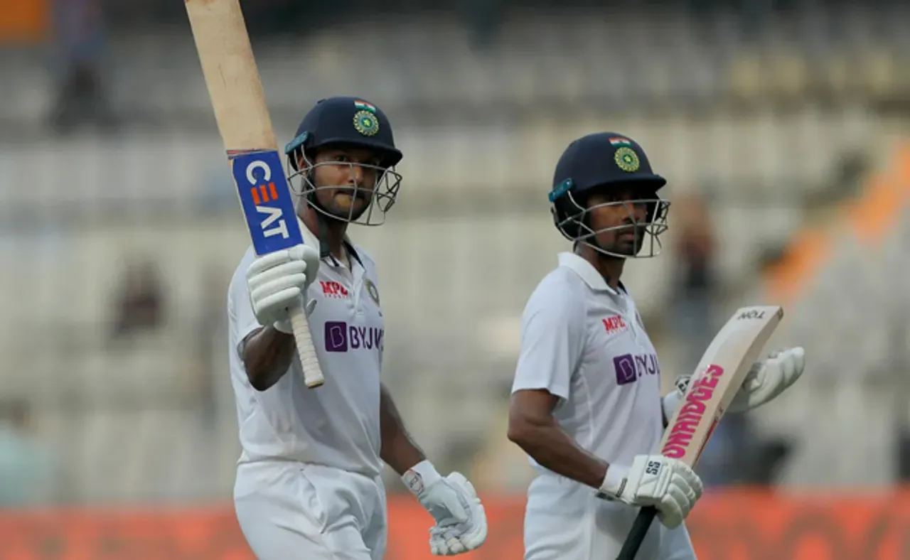 ମୁମ୍ବାଇରେ ମୟଙ୍କ ମ୍ୟାଜିକ୍, ଭାରତ ୨୨୧/୪