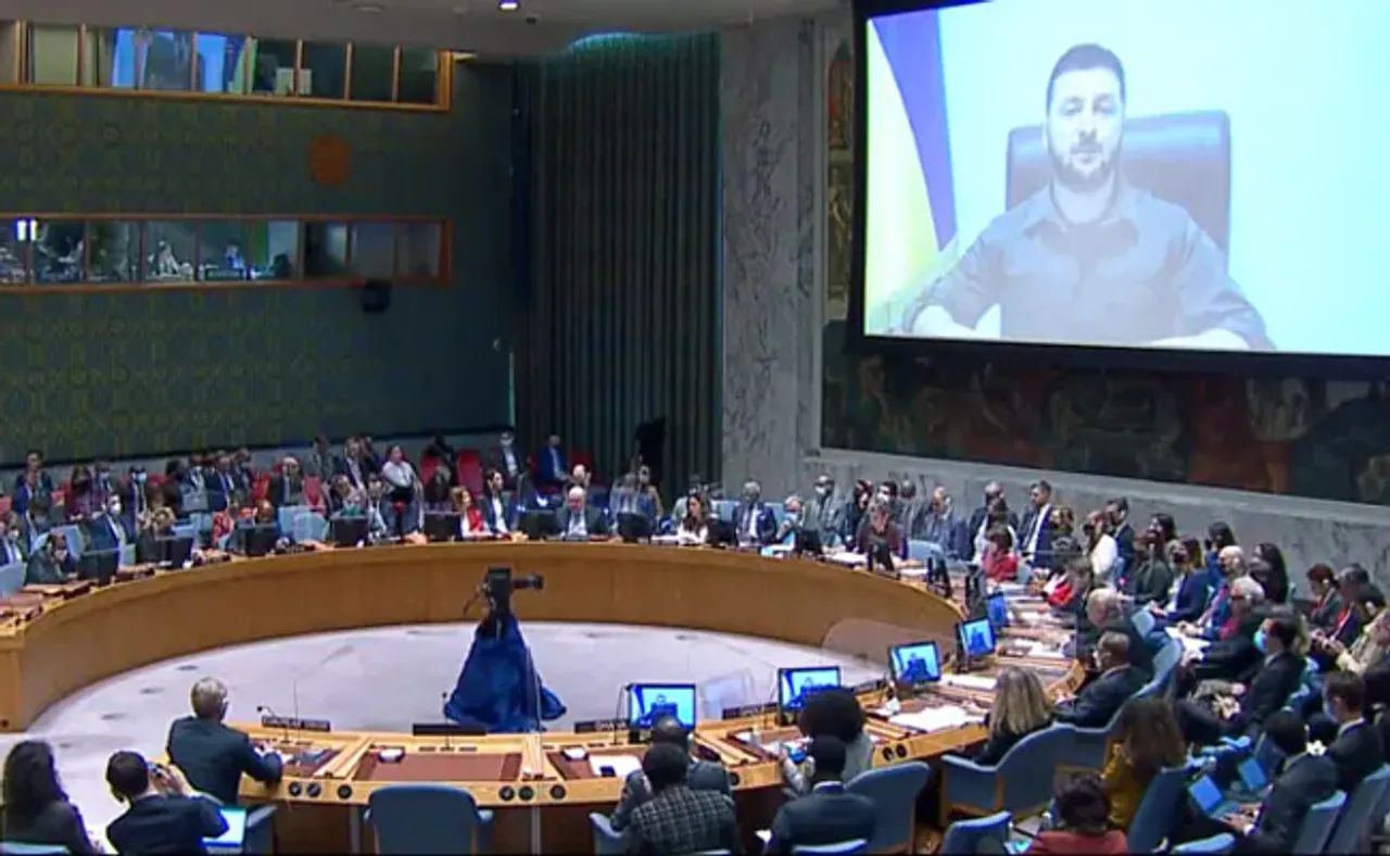 ସୁରକ୍ଷା ପରିଷଦରେ କ୍ଷୋଭ ପ୍ରକାଶ କଲେ, ରୁଷର ବର୍ବରତା କଥା ବଖାଣିଲେ ଜେଲେନସ୍କି