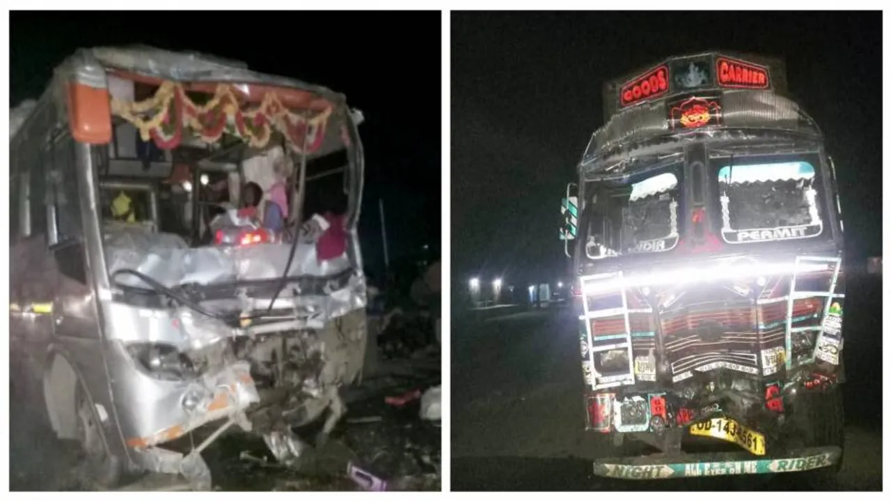 ଟ୍ରକ୍‌କୁ ସାମ୍ନା ପଟୁ ଧକ୍କା ଦେଲା ତୀର୍ଥଯାତ୍ରୀ ବସ୍‌; ୨ ମୃତ