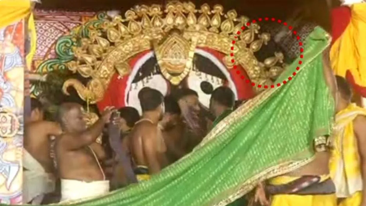 ସୁନାବେଶରେ ଅଘଟଣ; ଖସିଗଲା ମହାପ୍ରଭୁଙ୍କ କିରିଟିର କିଆ