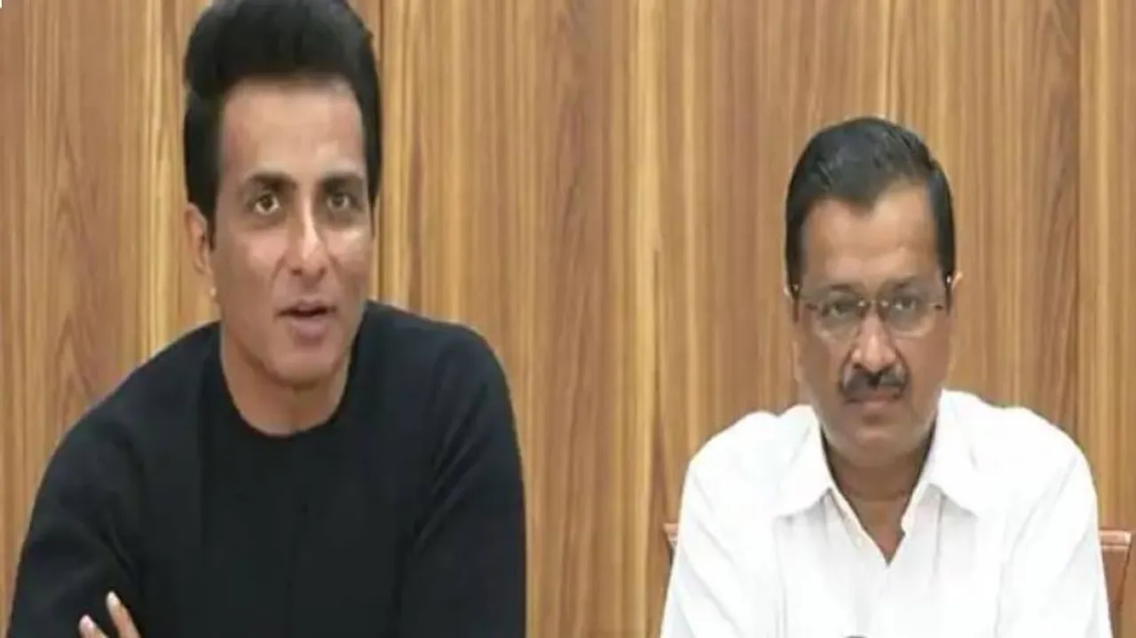 Sonu Sood with Delhi CM Arvind Kejriwal