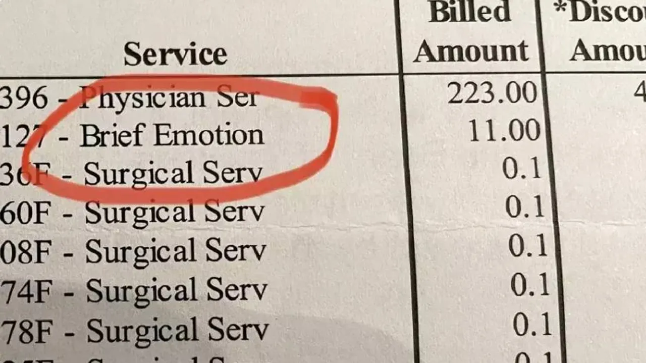 Money taken from the patient for crying