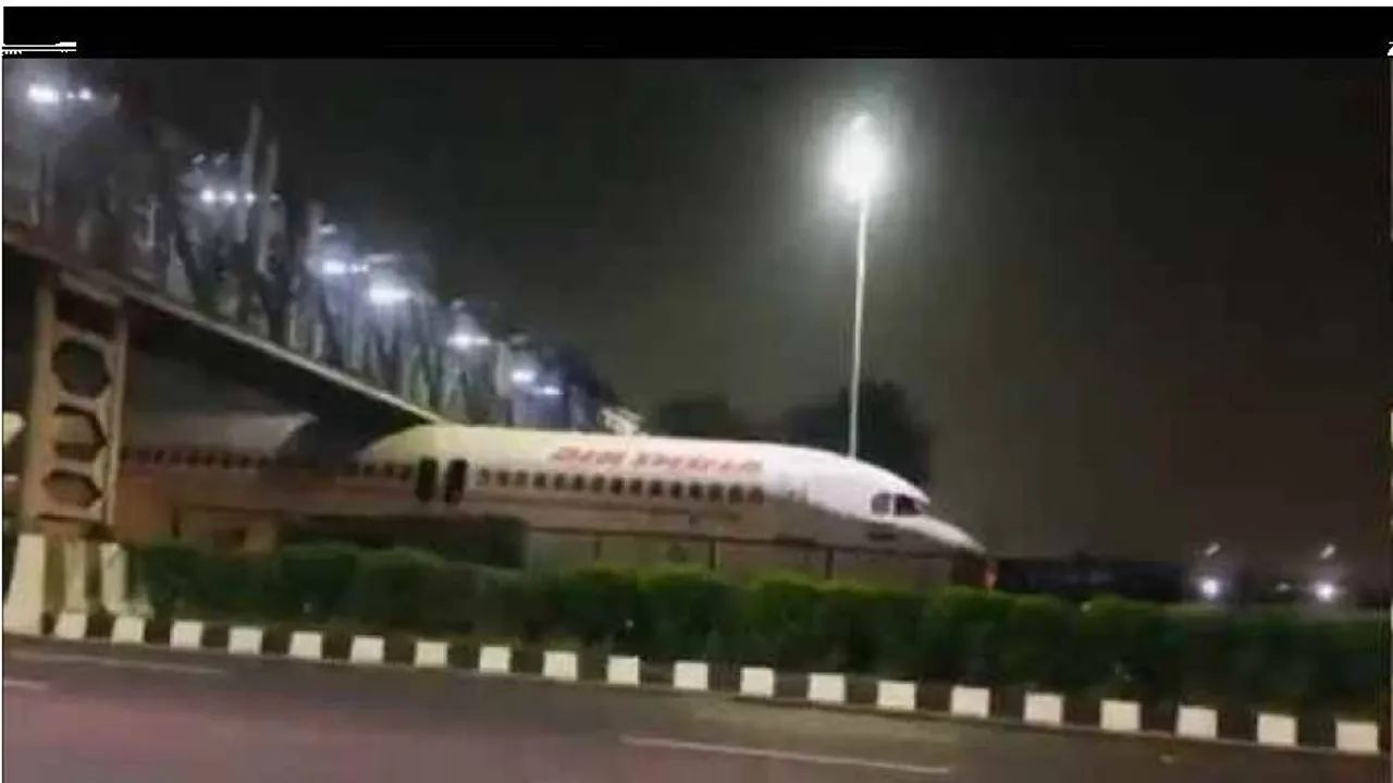 Air Indias Plane Got Stuck Under The Footover Bridge