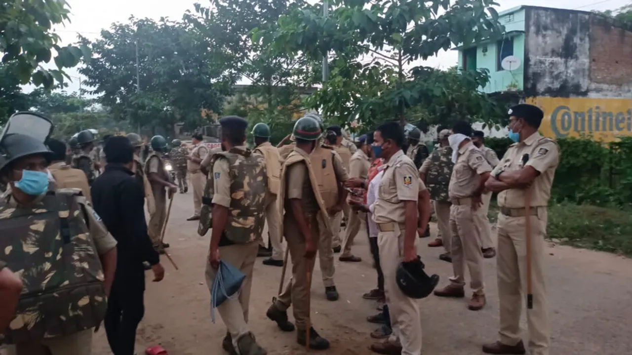 police conduct flag march