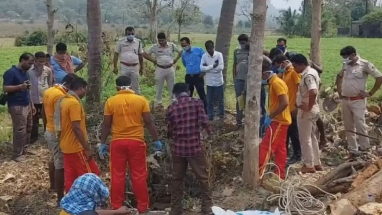 Recovery of woman's body from inside a well