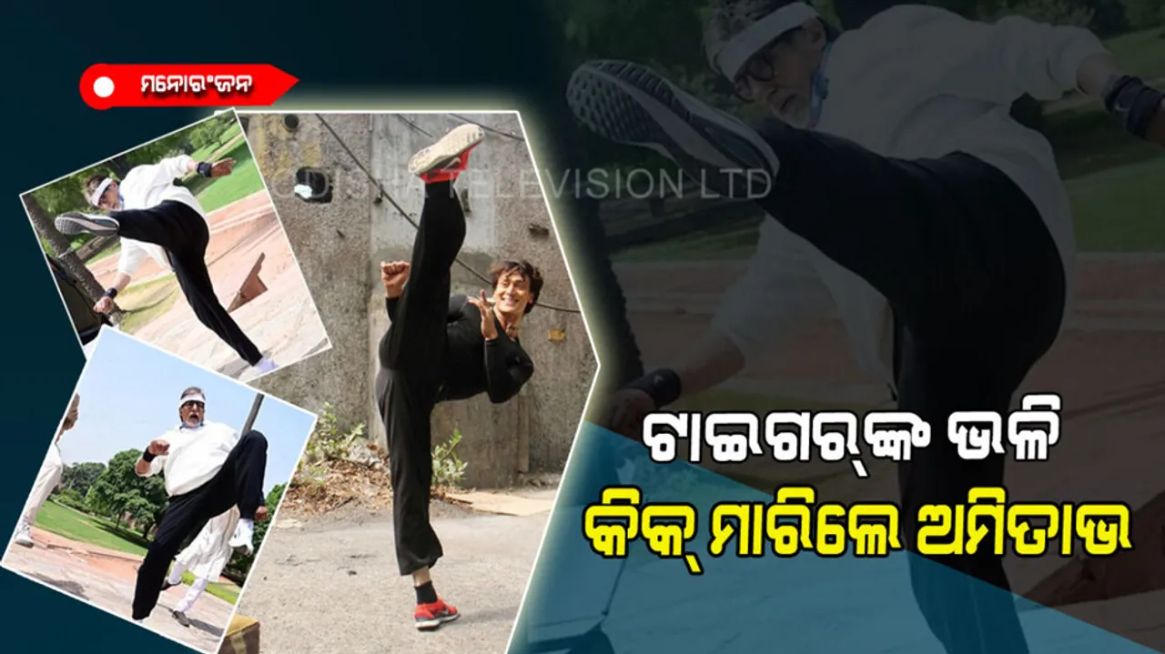 Amitabh Bachchan seen doing air kicks likes Tiger Shroff