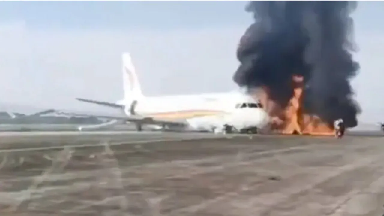China Plane Overruns Runway, Catches Fire
