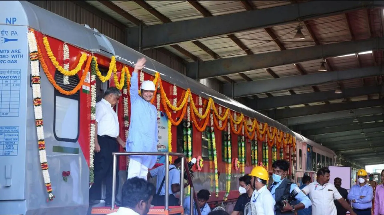 Railway Minister Ashwini Vaishnaw flags off LHB coach at ICF