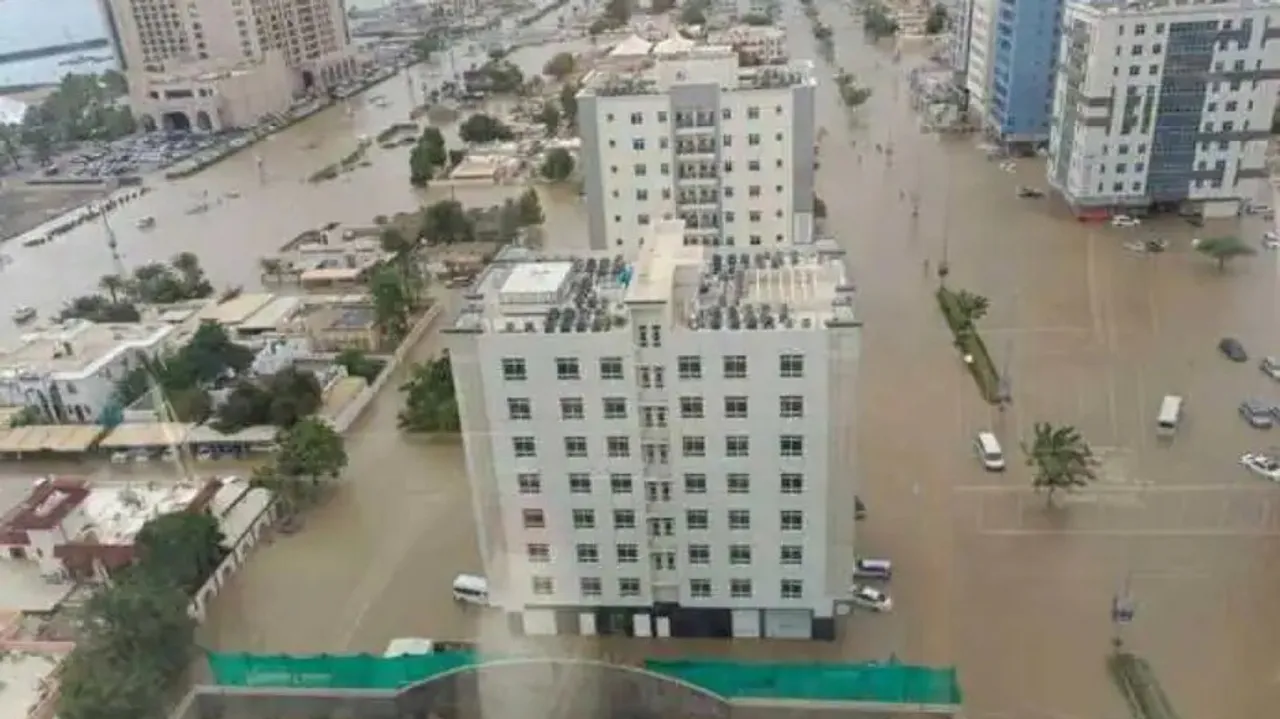 The flood in UAE was caused by heavy rain on Thursday.
