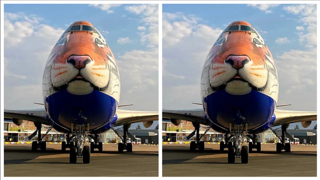 Tiger-Faced B747 Jumbo Jet